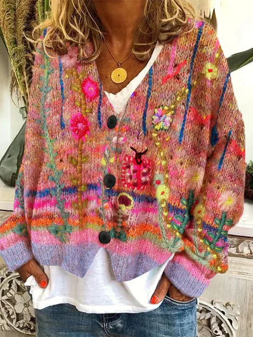 Krohn-e | Stilvolle bedruckte Jacke mit Knöpfen