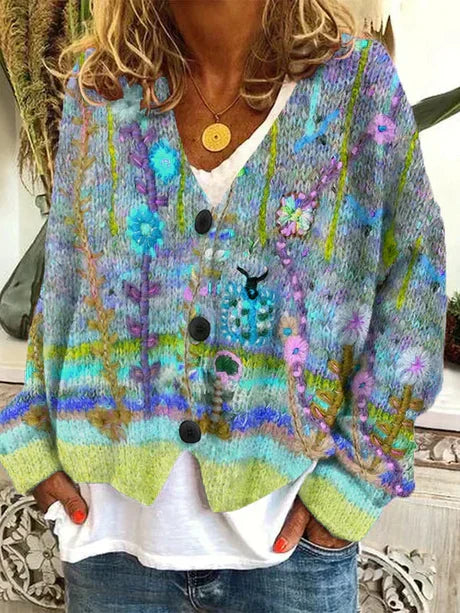 Krohn-e | Retro Herbstcardigan für Damen