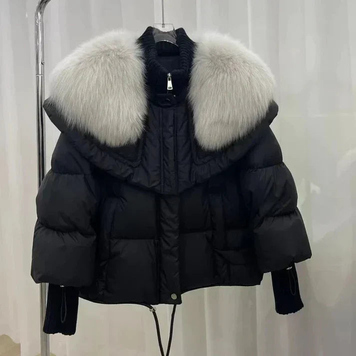 Krohn-e | Warme, Wattierte Fell-Daunenjacke für Damen