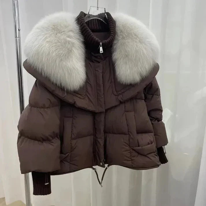 Krohn-e | Warme, Wattierte Fell-Daunenjacke für Damen