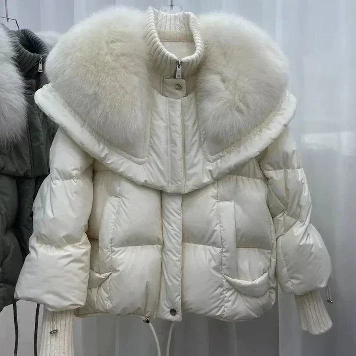 Krohn-e | Warme, Wattierte Fell-Daunenjacke für Damen