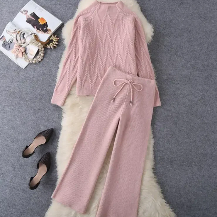 Selrion | Zweiteiliges Rosa Set mit langen Ärmeln
 - Krohn-e