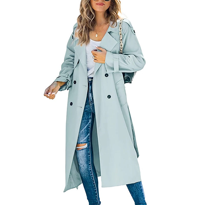 Krohn-e | Langer Herbst Trenchcoat für Damen