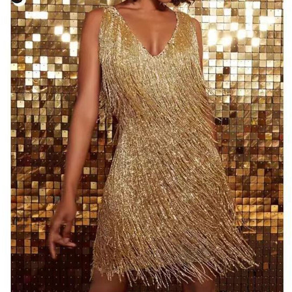Frauen Partykleid: Funkelndes Quastenkleid von Fudus