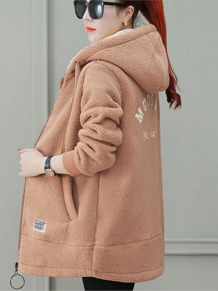 Krohn-e | Jacke - Mittellang mit Kapuze - Lockere Passform - Weicher Fleece - Reißverschluss
