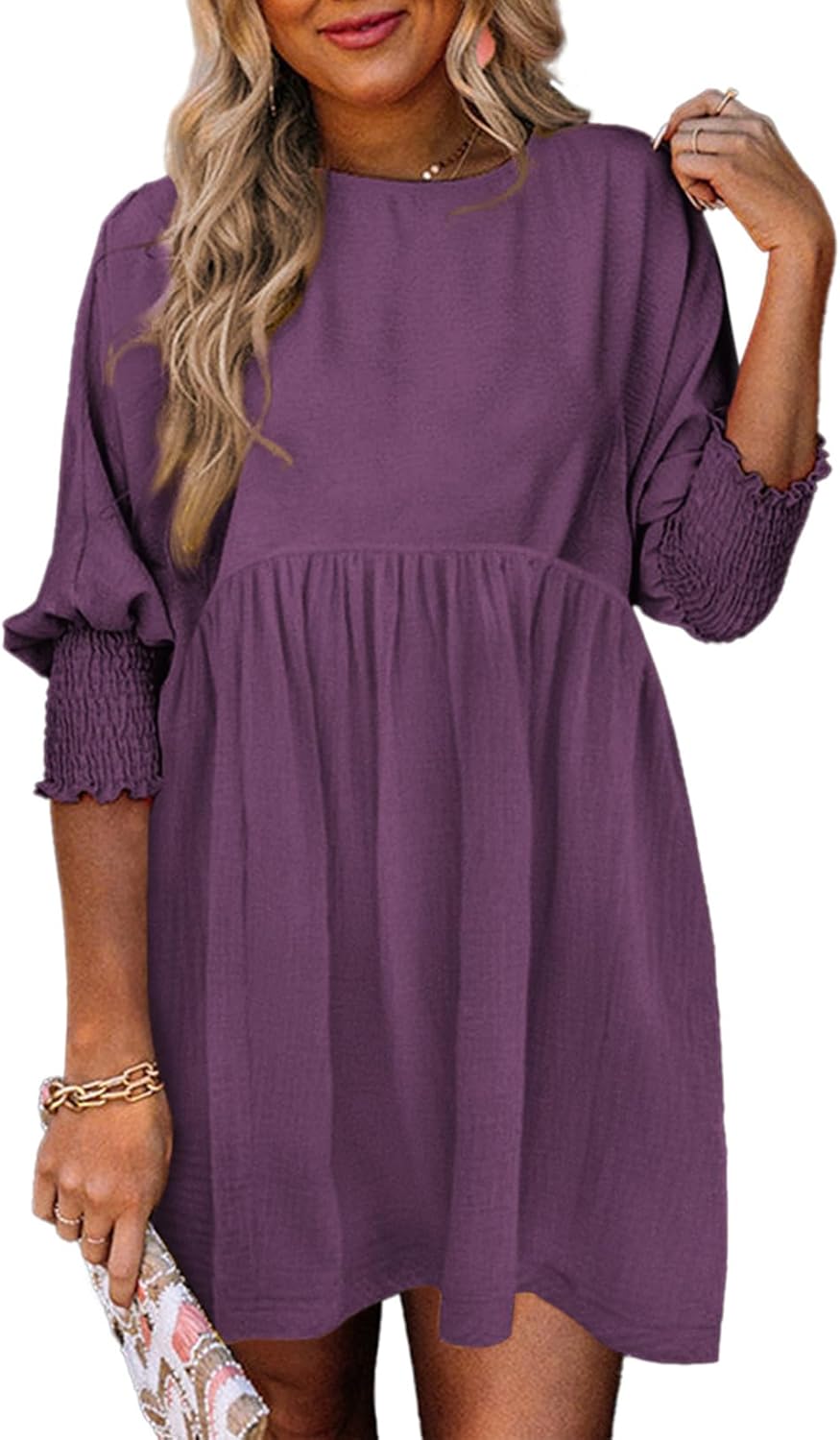 KROHN-E Damen Sommerkleid Raffung Verstellbare Träger Leicht