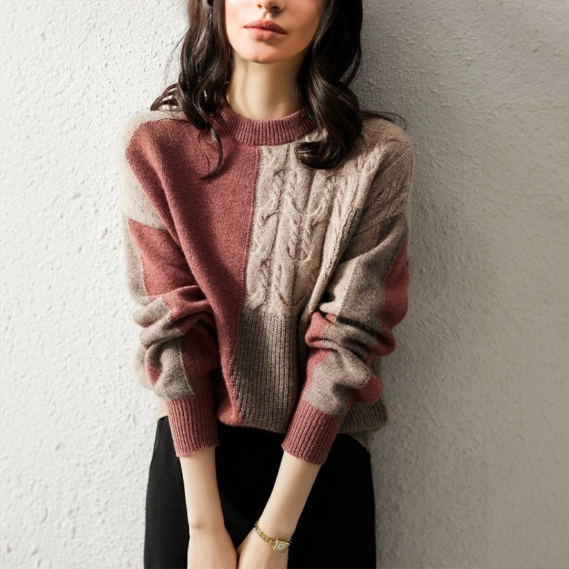 Krohn-e | Bequemer Langarm Rundhals Pullover