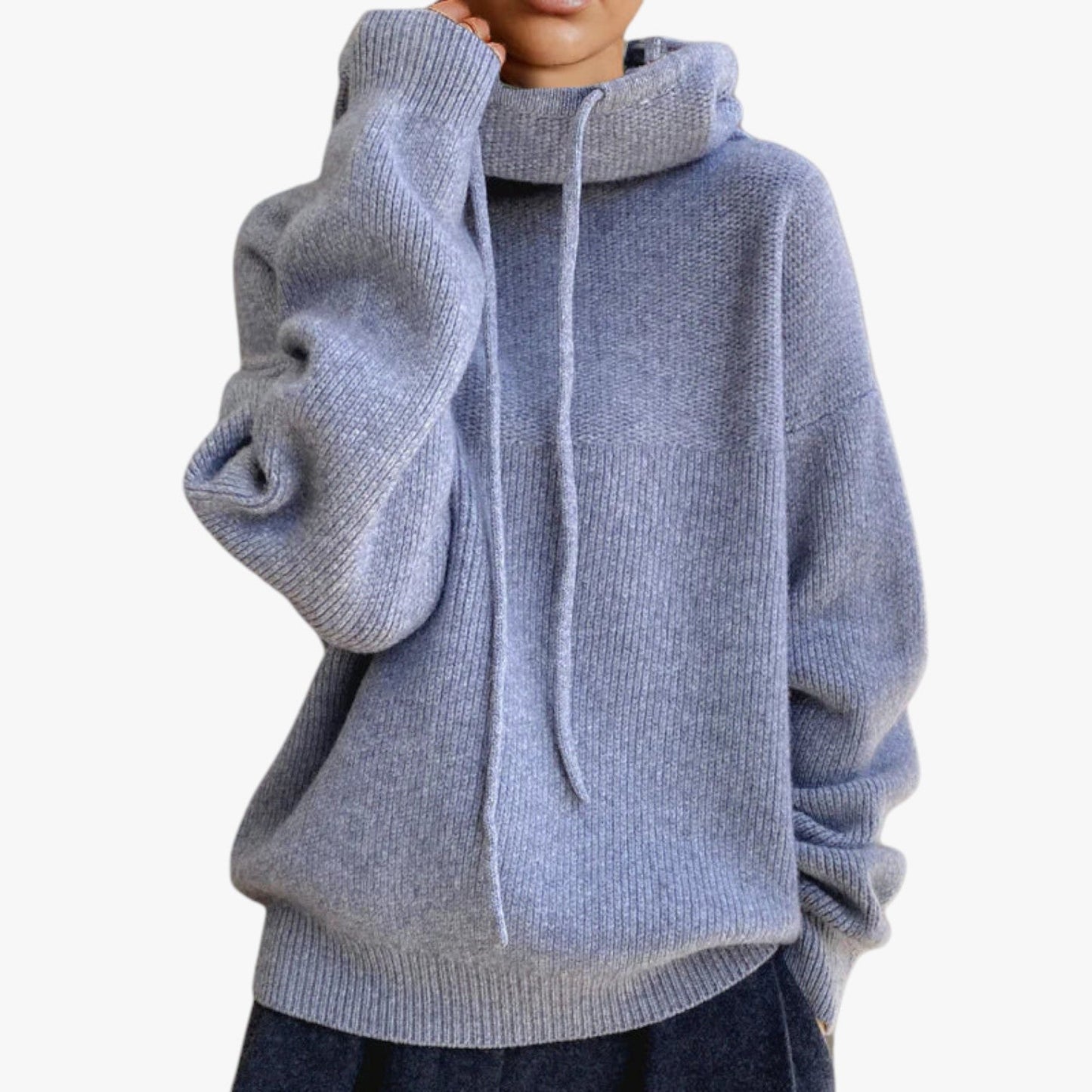 Krohn-e | Oversized Strickpullover mit Hohem Kragen Acryl Warm und Komfortabel