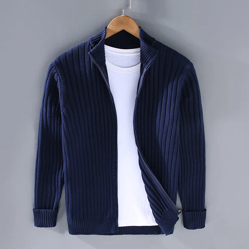 Herren-Cardigan aus Shetlandwolle mit Reißverschluss von Pierre™