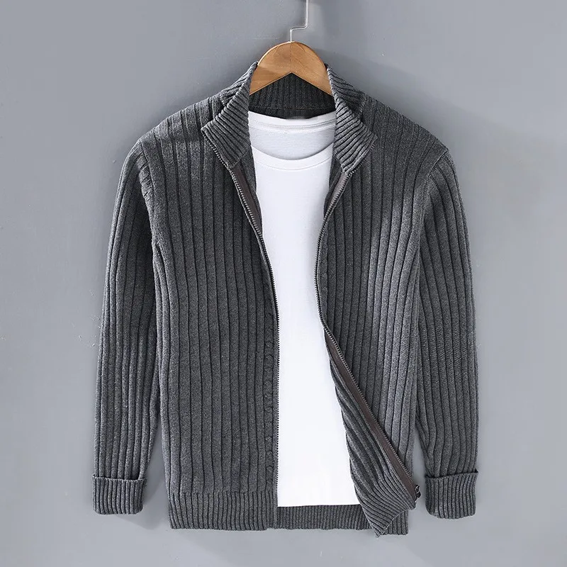 Herren-Cardigan aus Shetlandwolle mit Reißverschluss von Pierre™