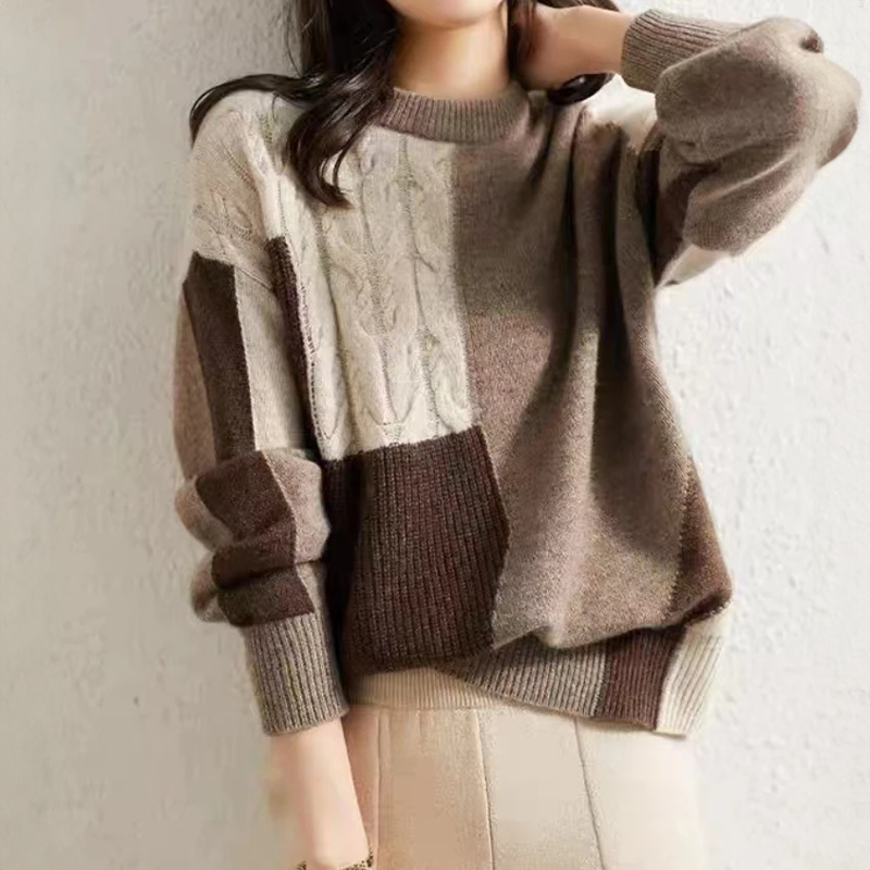 Krohn-e | Bequemer Langarm Rundhals Pullover