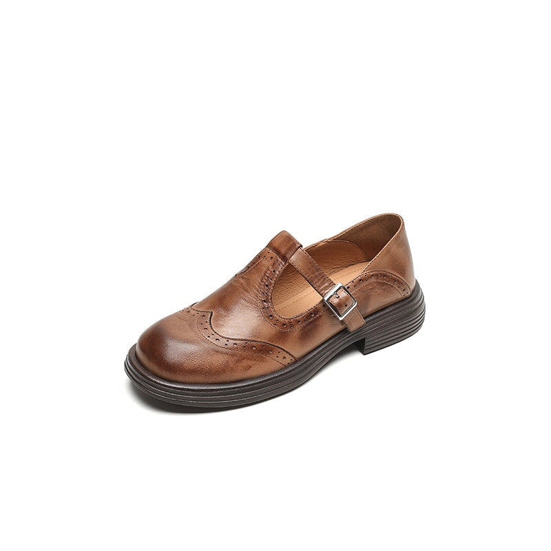 KROHN-E Damen Mary Jane Sandalen Kunstleder Riemchen Klassisch