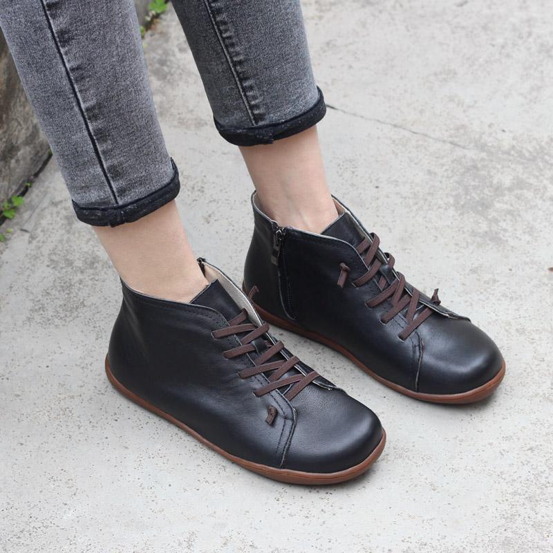 KROHN-E Damen Ankle-Boots Reißverschluss Schwarz Vielseitig Design