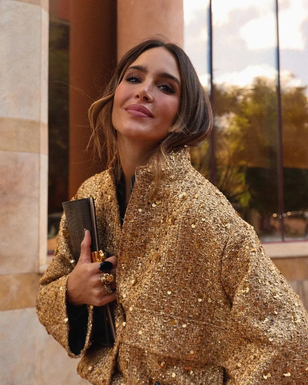 Krohn-e | Damen Bomberjacke Gold für Den Herbst