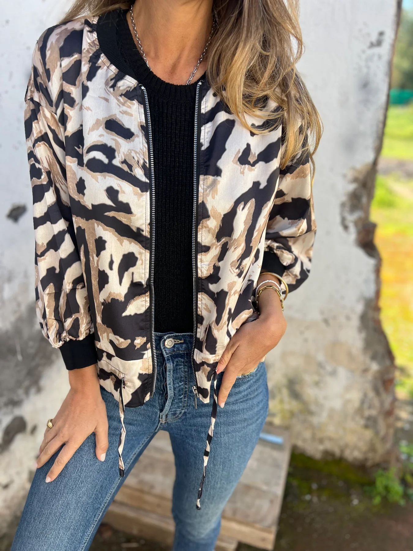 Krohn-e | Damen-Bomberjacke mit Print