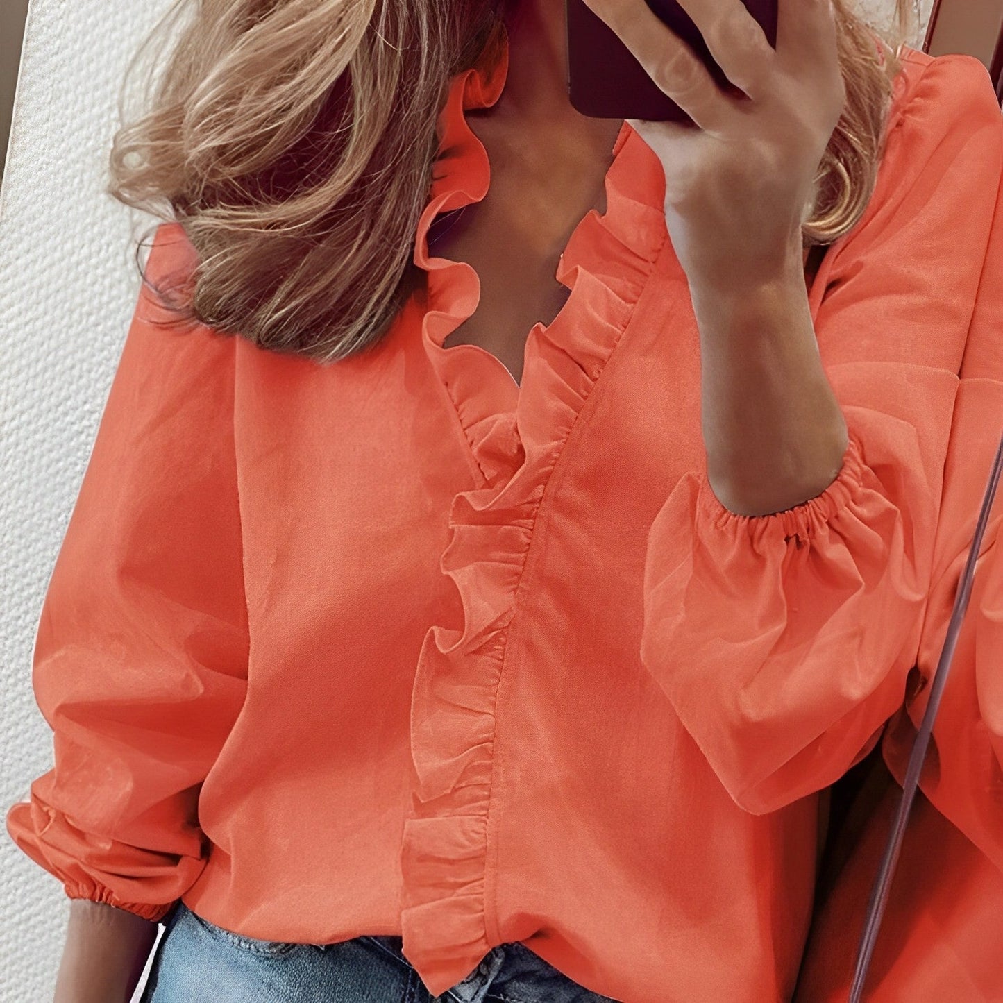 Thaddeus Blouse with Ruffled Collar