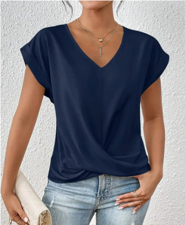 Damen T-Shirt von Fudus mit asymmetrischem Knoten für den Sommer