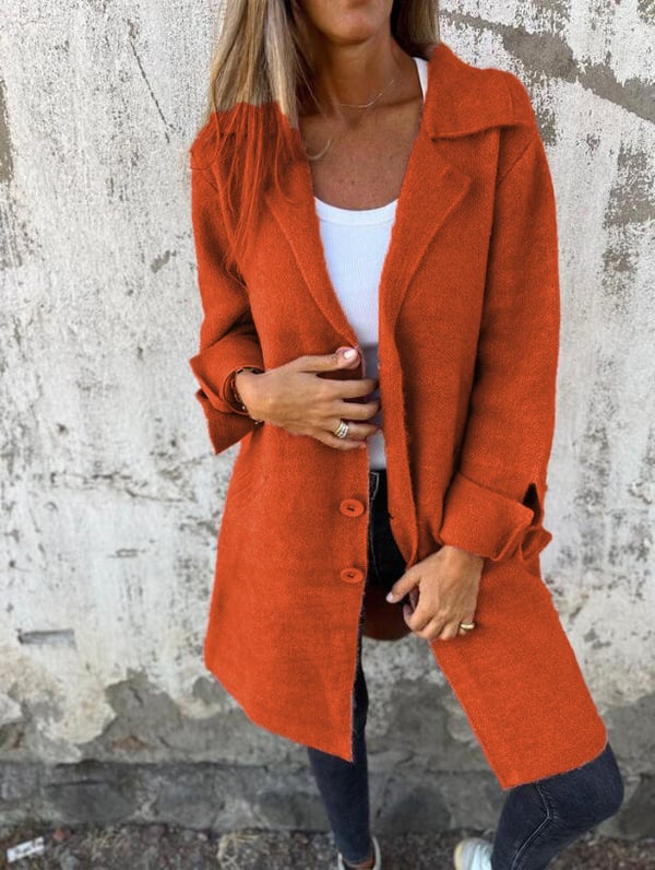 Krohn-e | Langer Eleganter Casual-Mantel mit Praktischen Taschen