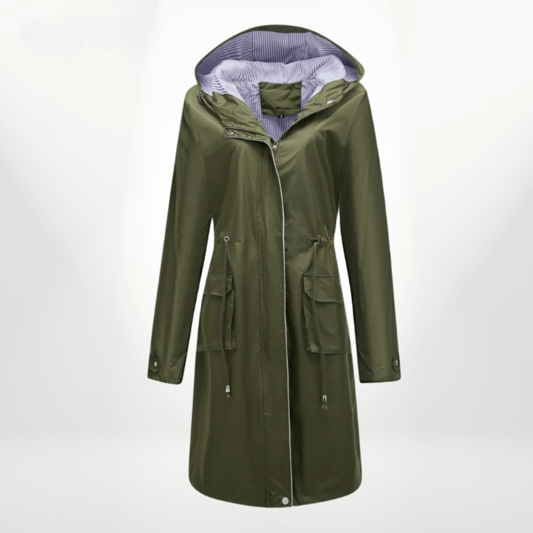 Krohn-e | Damen wasserdichter Über-Knie-Trenchcoat