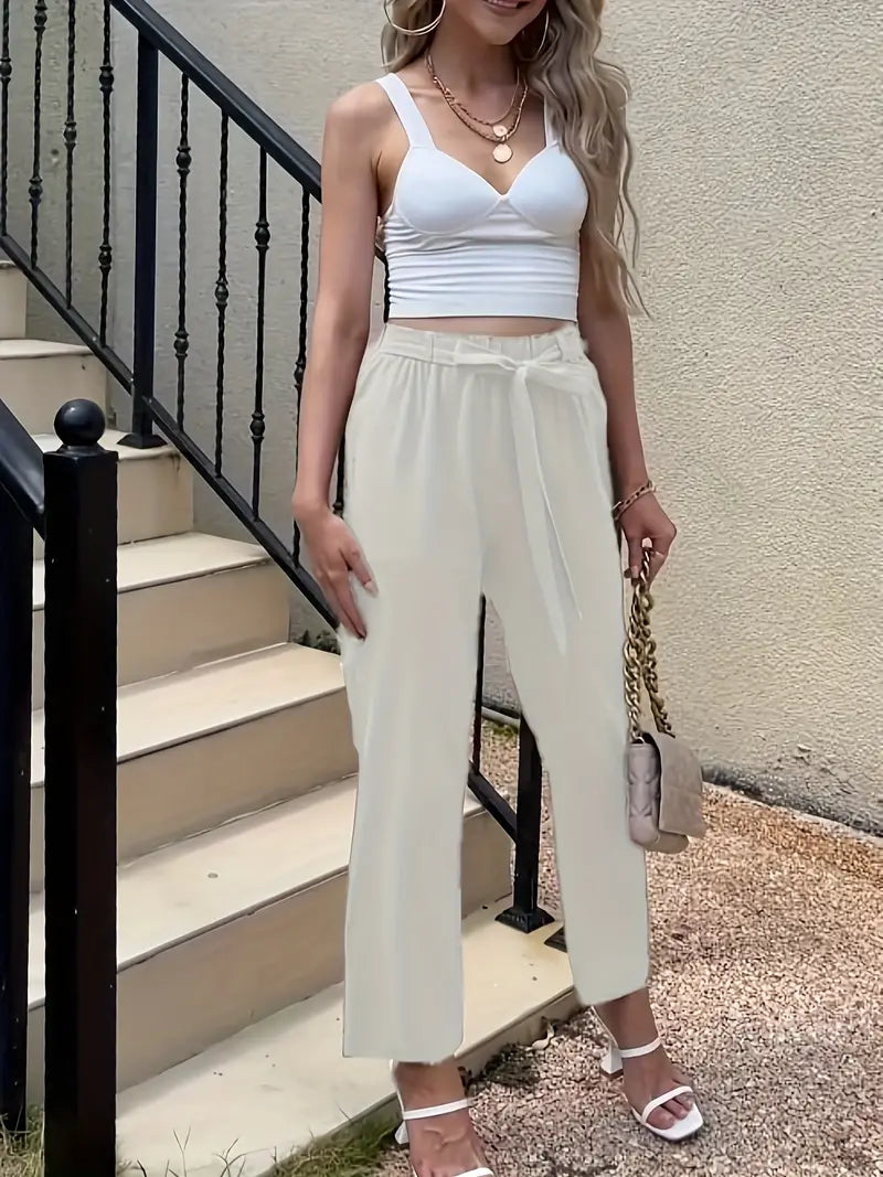 Harlet - Durable Tie-Waist Casual Trousers