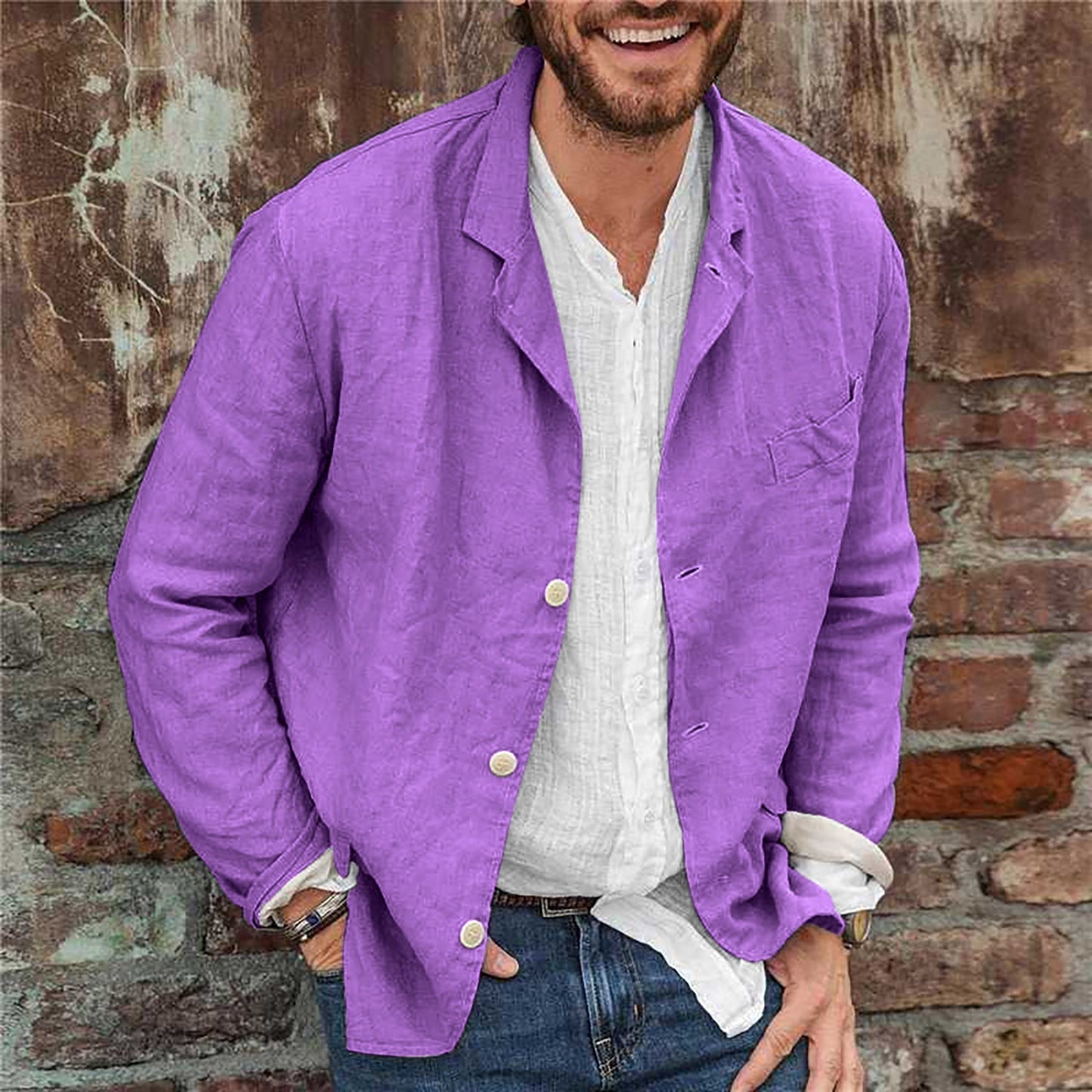 Relaxed Cotton & Linen Dino Jacket