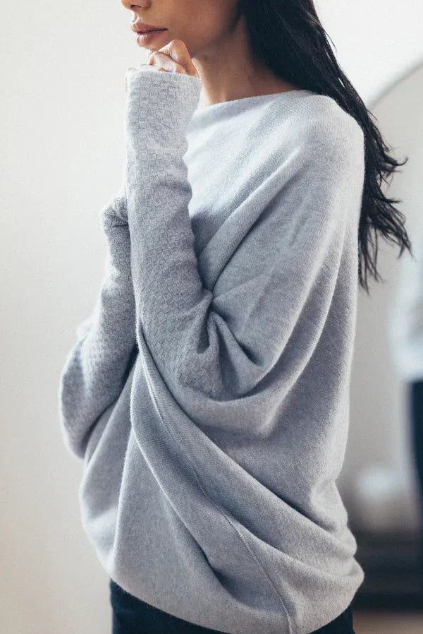 Krohn-e | Sweatshirt - Asymmetrisch Drapierter Off-Shoulder Pullover