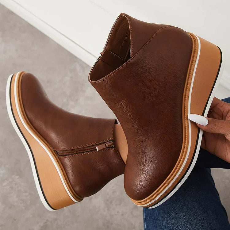 KROHN-E Damen Moderne Stiefel Blockabsatz Mittlere Höhe Elegant