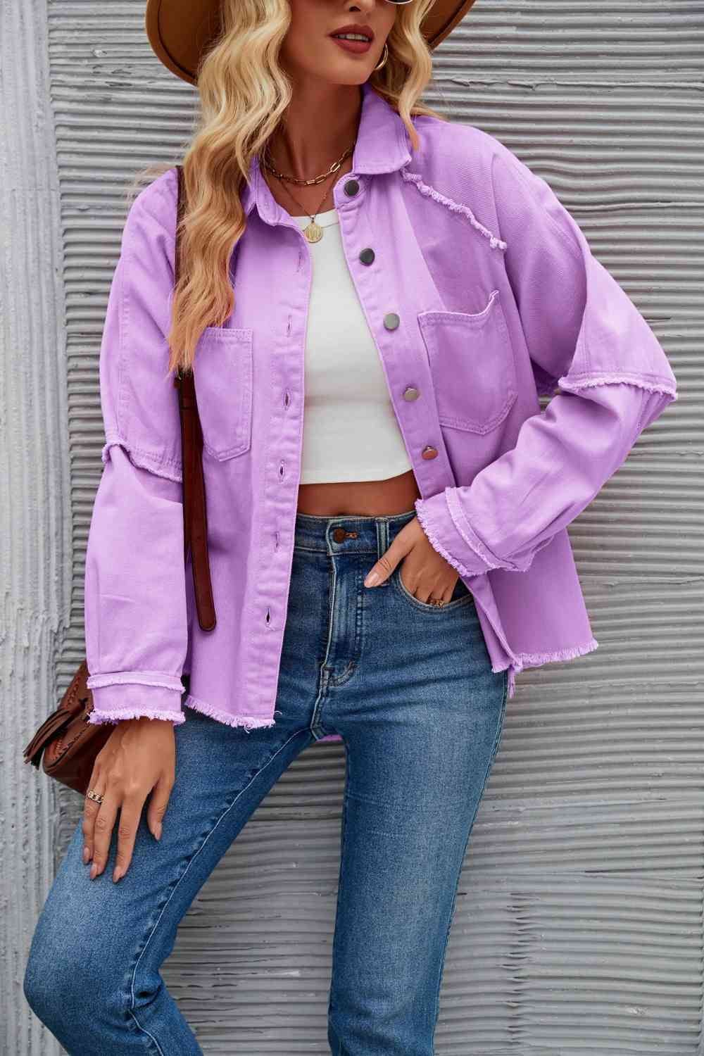 Krohn-e | Raw Hem Kragen Denimjacke