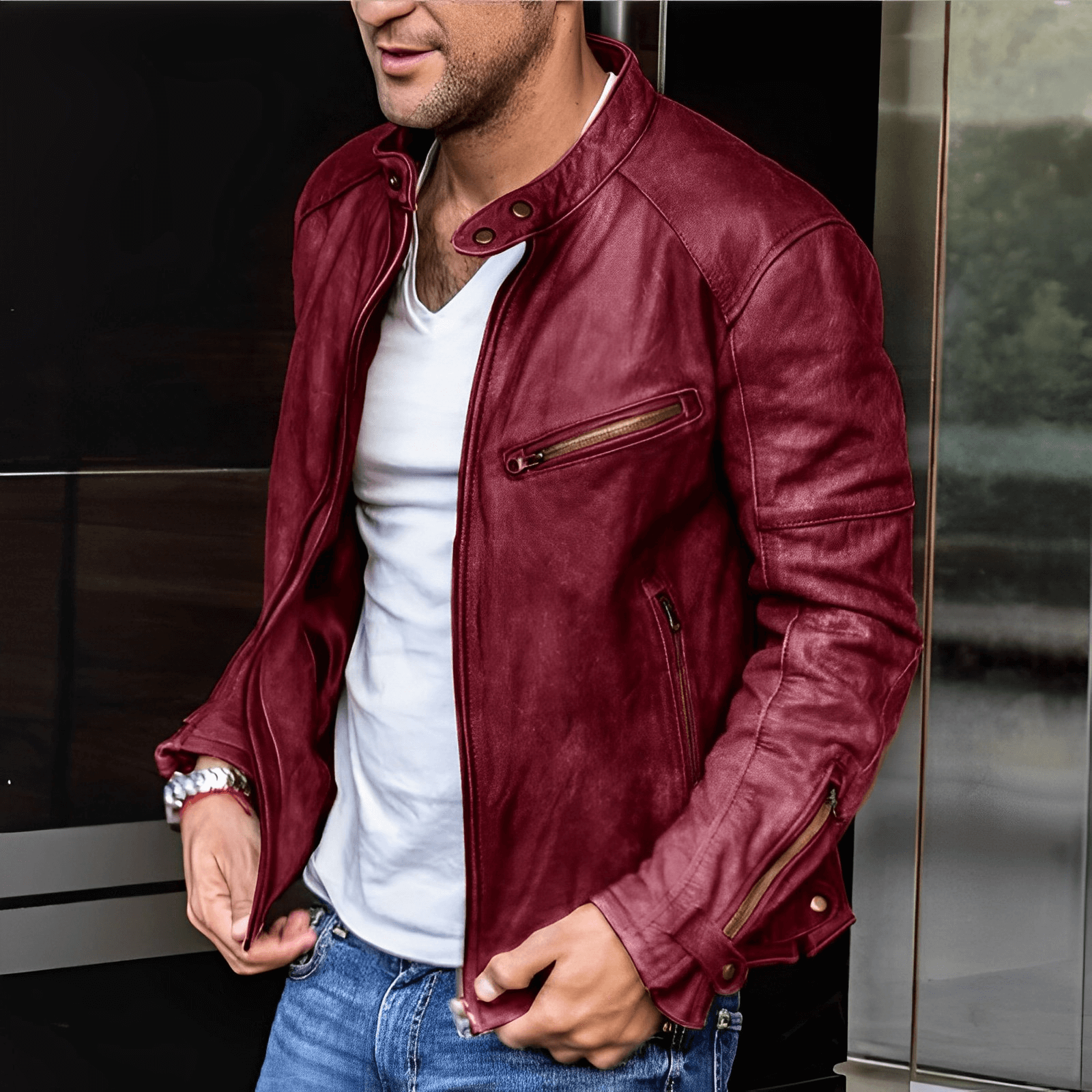 Krohn-e | Stylische Lederjacke für Männer