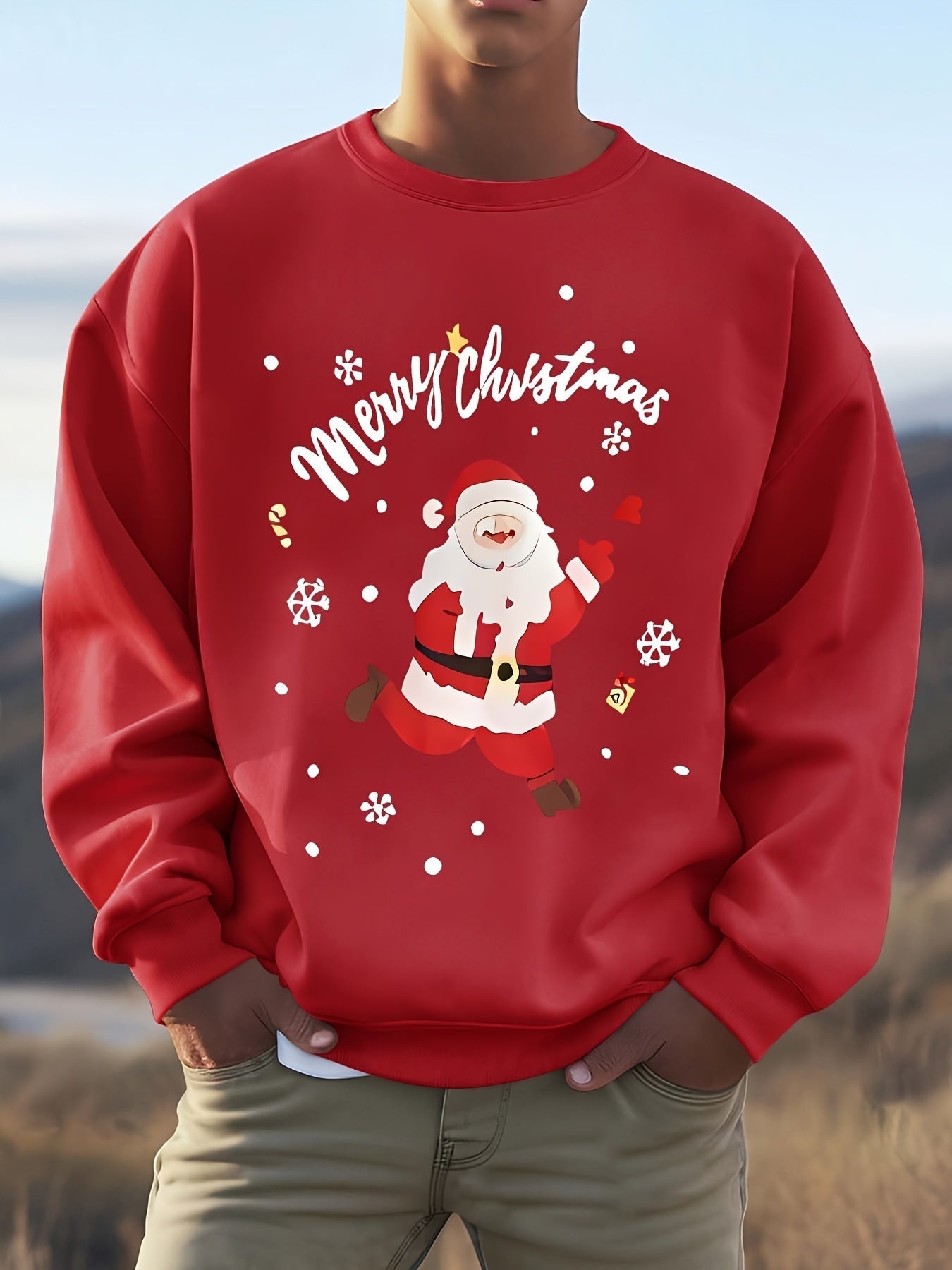 Krohn-e | Sweatshirt mit Weihnachtsmotiv Baumwolle Frohe Weihnachten Design
