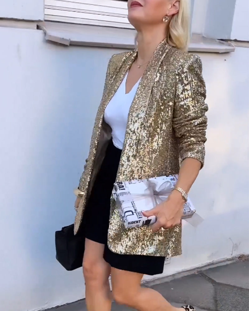 Paillettenjacke mit Glitzer