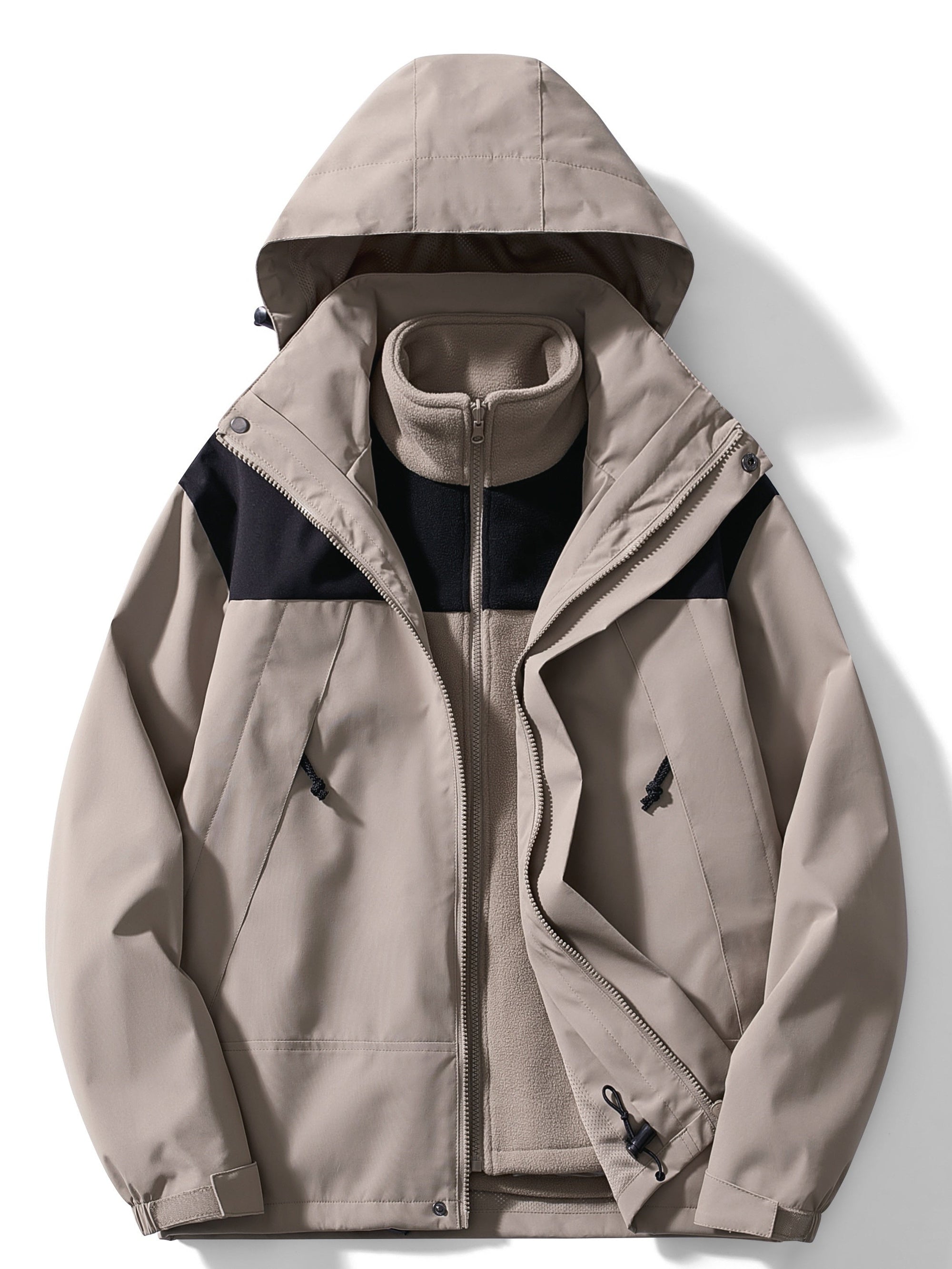 Krohn-e | 3-in-1 Fleece-Winterjacke mit Kapuze für Damen | Vielseitig & Warm