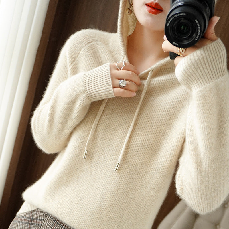 Krohn-e | Strickpullover mit Kapuze Weicher Strick Lässige Passform