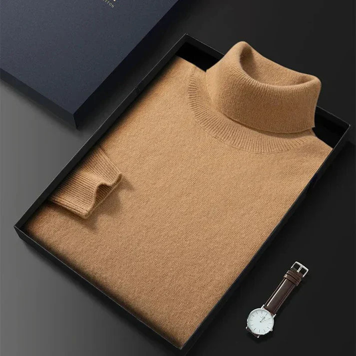 Edler Herrenpullover aus Kaschmir mit Rollkragen