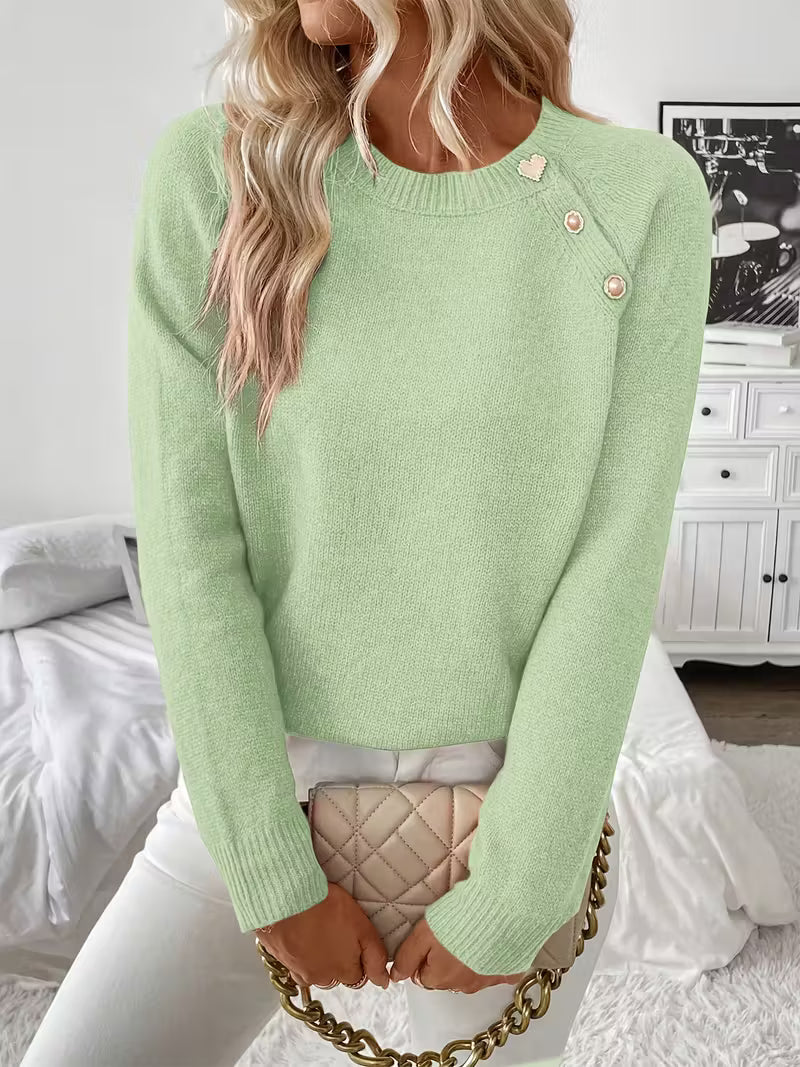 KROHN-E Damen Strickpullover Langarm Soft-Knit Vielseitig Basic
