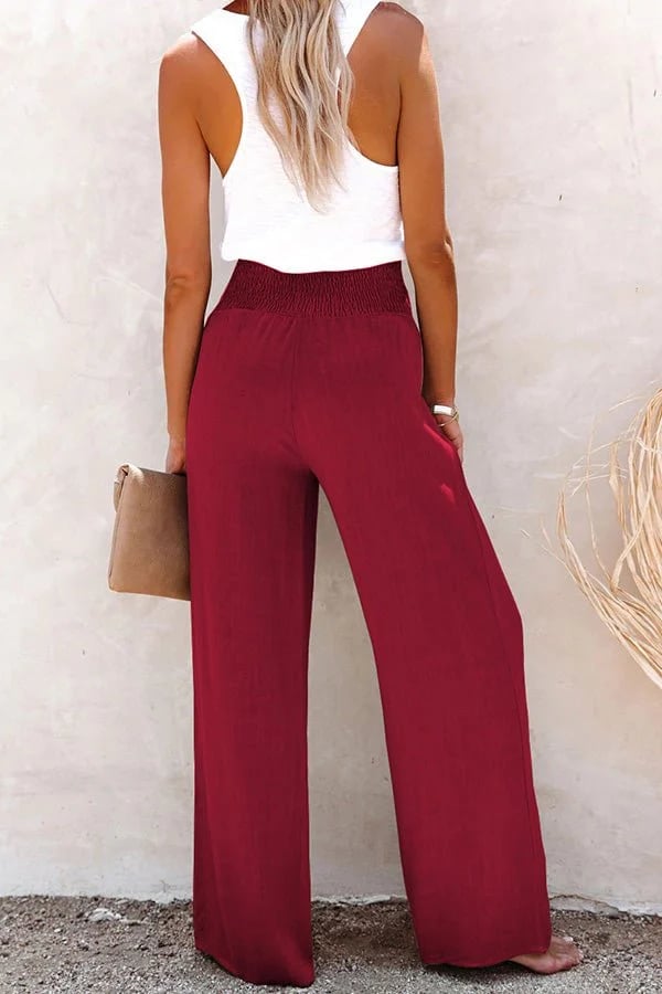 Damen-Leinenhose von Mariza - weit geschnitten