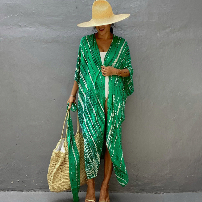 Krohn-e | Glamouröse Sonnenschutz Resort Strandkleid Cover Up