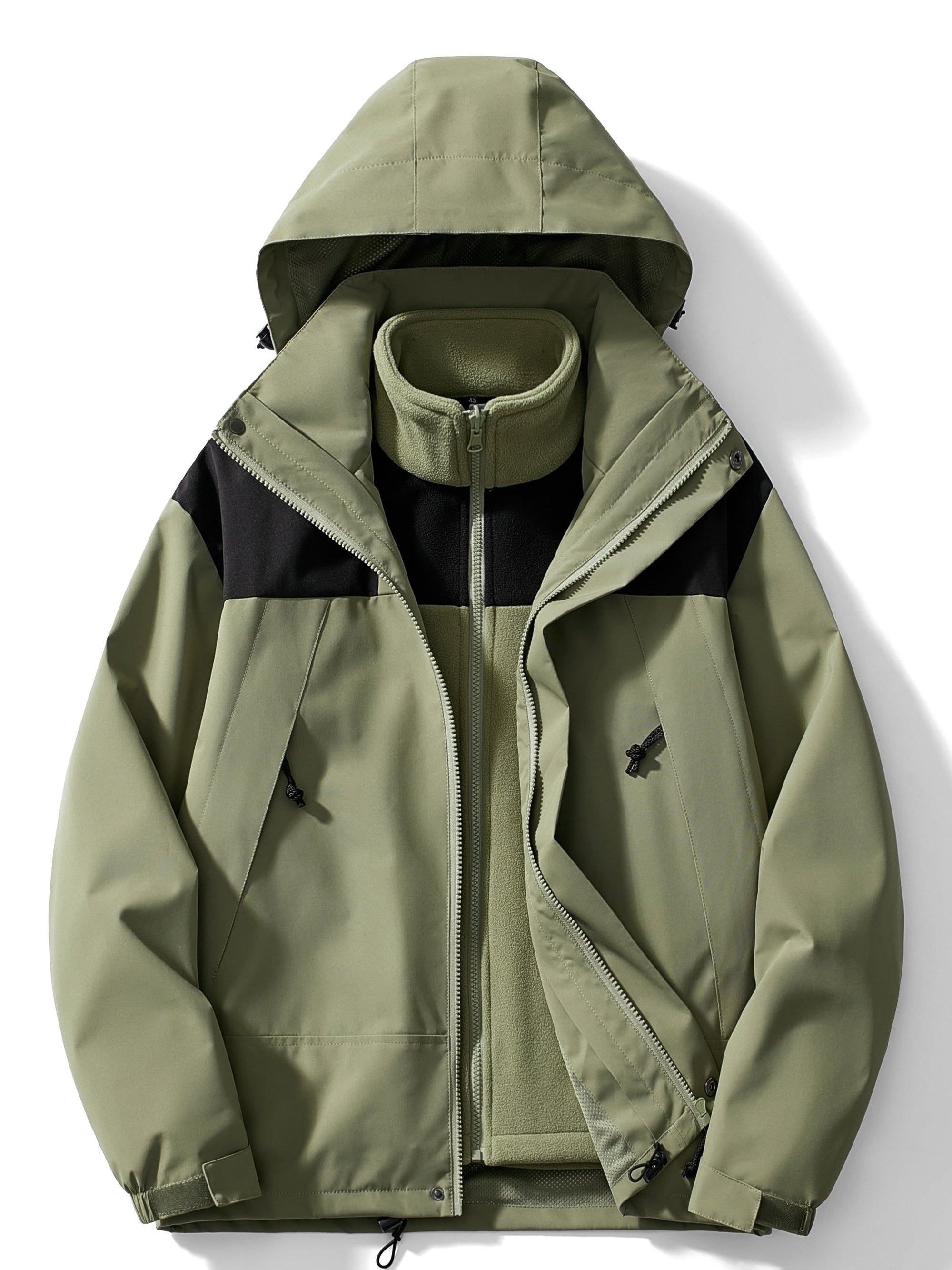 Krohn-e | 3-in-1 Fleece-Winterjacke mit Kapuze für Damen | Vielseitig & Warm