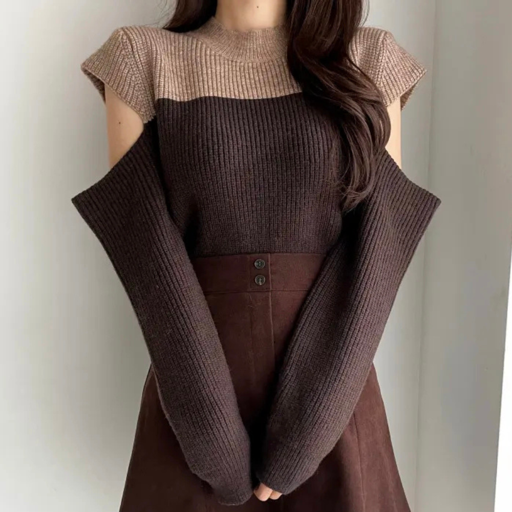 Krohn-e | Strickpullover mit Ausschnitten an den Ärmeln
