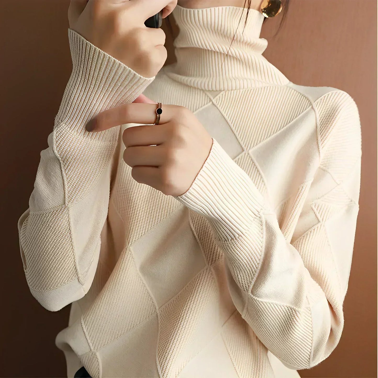 Krohn-e | Lässiger Warmer Strickturtleneck Pullover