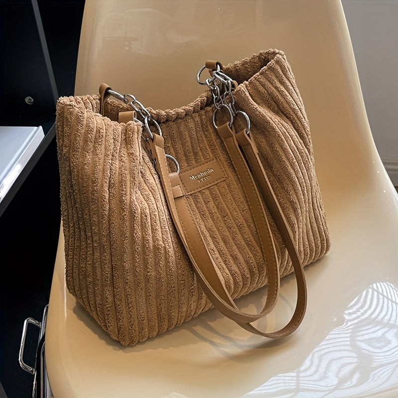 Schultertasche im eleganten Cord-Stil