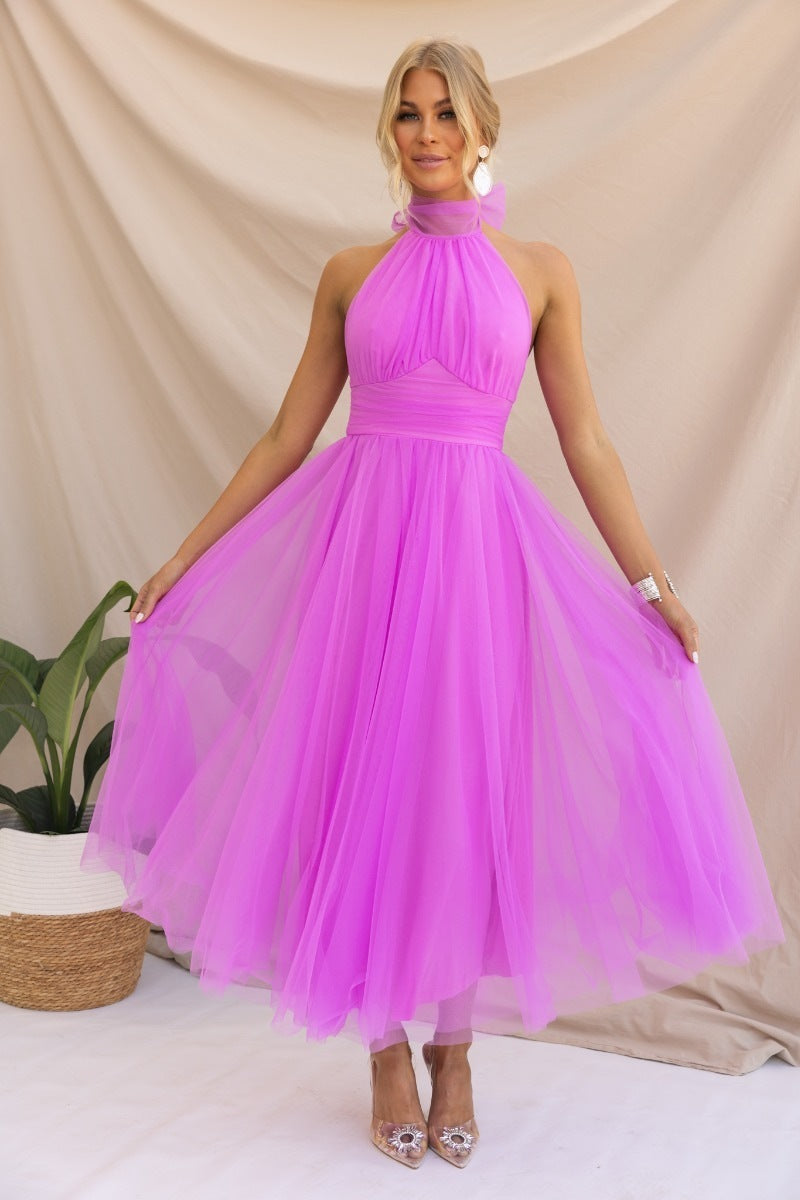 Damen-Kleid von Fudus mit Rollkragen aus Mesh, hängend