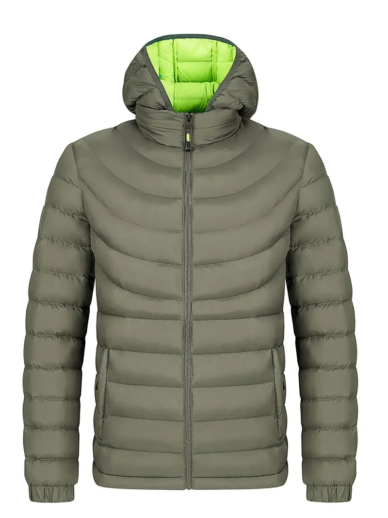 Krohn-e | Herrenjacke mit Geradem Kragen Gefüttert für Herbst und Winter