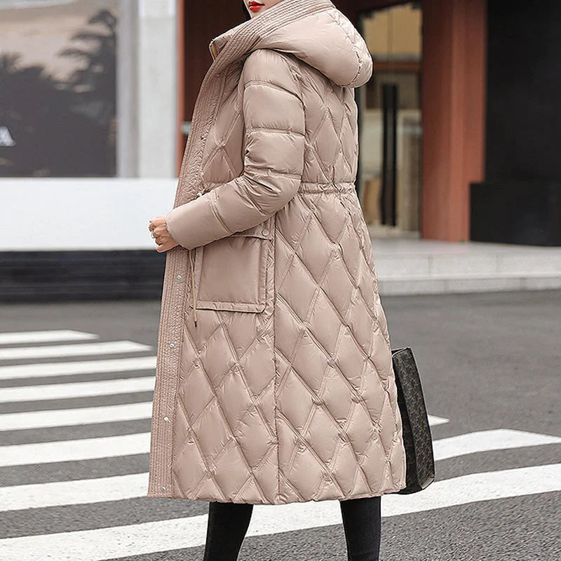 Krohn-e | Winter Lange Gefütterte Jacke für Damen Ideal für Kaltes Wetter