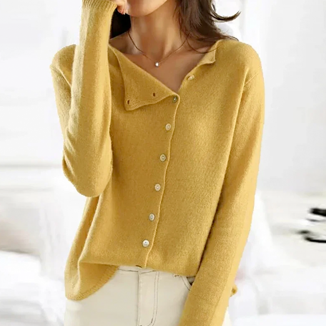 Damen-Strickjacke mit weicher Knopfleiste