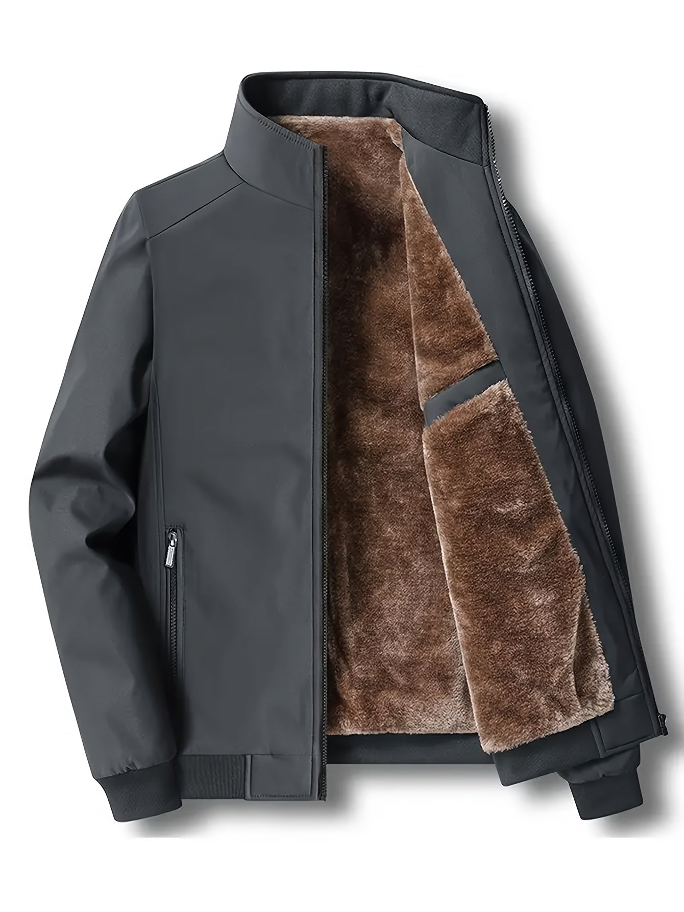 Krohn-e | Winddichte Jacke mit Imitiertem Pelzfutter Polyester Warm und Komfortabel