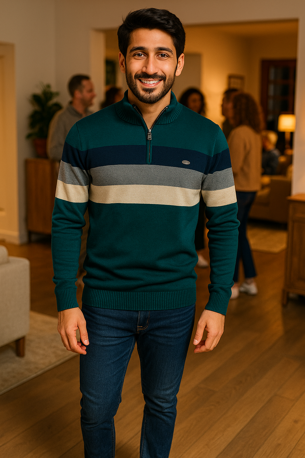 Krohn-e | Wärmer Strickpullover mit Reißverschluss für Den Winter