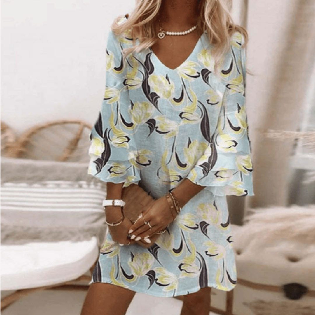 Eilika Sommerkleid mit tropischem Muster