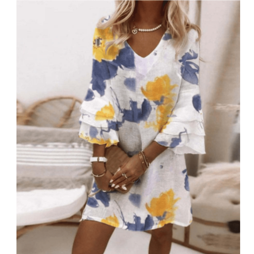 Eilika Sommerkleid mit tropischem Muster