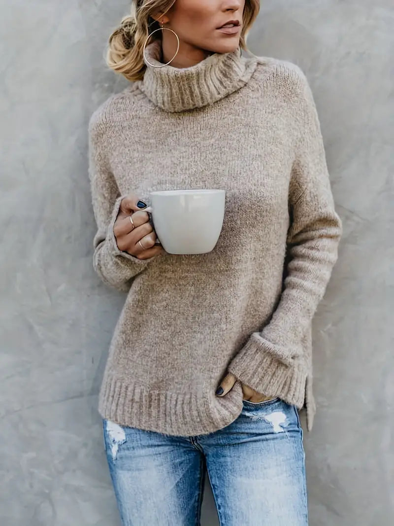 Schlichter warmer Rollkragenpullover Teresa